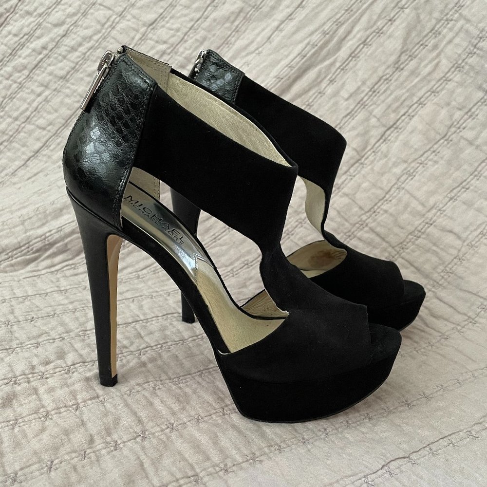 Michael Kors Leighton Platform Heel, Black, Size 7